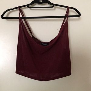 Maroon Cowl Neck crop tank